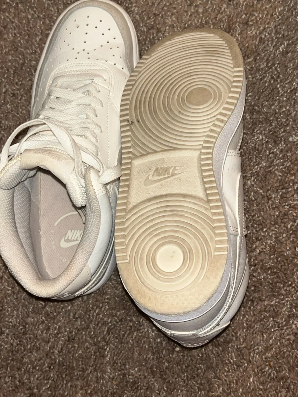 Nike White and Light Gray Low-Top Sneakers